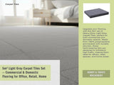 5m Light Grey Carpet Tiles Set Commercial & Domestic Flooring for Office, Retail, Home V63-952991