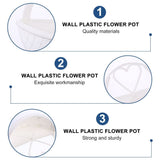 Set of 2 White Plastic Wall Hanging Flower Baskets for Indoor and Outdoor Decoration V1366-AZ2-W-19165