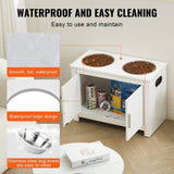 VEVOR Pet Feeding Station w/ 2 Elevated Dog Bowls Dog Food & Toy Storage Cabinet V952-MZCWHSWT17INOQPQNV0