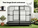 i.Pet Bird Cage Extra Large Aviary 185cm Pet Parrot Cage Castor Wheel Removable Divider PET-BIRDCAGE-H185-BK-AB