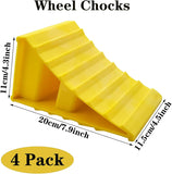 4 Pack Wheel Chocks, Non Slip Base, Tire ChocksHeavy Duty Safety Wheel Chocks for RV, Trailer - Car V1259-DP01-A-3872