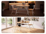 Artiss Oval Dining Table Set 3PC Space-Saving Bistro Kitchen Storage Wine Rack Natural White DSET-D-OVAL-WD