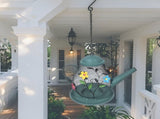 Hanging Teapot Birdfeeder w Flowers V637-24856BRD