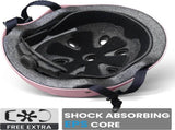 OutdoorMaster Youth & Kids Bike Helmet - Adjustable Multi-Sports Skateboard Helmet with Removable XFOM-HS001-LPNK-L