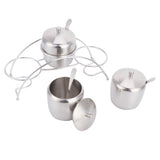 304 Stainless Steel Condiment Pot Spice Container Salt Sugar Box Storage Spice Rack Set V1294-YM0718-3118210017011