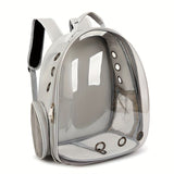 BLACK Replacement Transparent Pet Backpack with Zipper Closure - Heavy-Duty Structure, Ventilated V1106-CWBB001