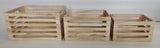 Set 3 Natural Wood Crates 40x22cm V637-WDB35964