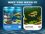 No Mess Aquarium Feeder, 2026 New Acrylic Clear Fish Tank Feeder with Suction Cup, Preventing Food V1258-DP02-F-47