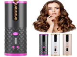Pink Portable Wireless Auto Hair Curler Smart Anti-Tangle Curling Wand with 5000mAh Power Bank V1268-MZ00096