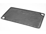 Reversible Cast Iron Griddle Rectangular BBQ Plate 43x24cm Double-Sided Flat Top Griddle Pan and V985-GRILLPRESS