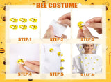 41 Pcs Halloween Beekeeper Costume Set Include 1 Beekeeper Set 20 Felt Bee 20 Round Tape for V1258-DP02-C-2225