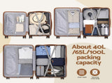 Wanderlite 5pcs Luggage Suitcase Set Trolley Travel TSA Lightweight Hard Case Black Brown LUG-ABS-DB-5SET-BKBR