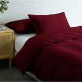 Royal Comfort Vintage Washed 100 % Cotton Quilt Cover Set Single - Mulled Wine ABM-10002591