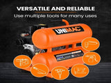 UNIMAC 16L Twin Tank Air Compressor, 116PSI Portable Silent Oil-Free Electric, for Airtools Tyre V219-TOLACMUM1C6FA