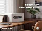 Wendlon White Safe Box Touch Screen with Fingerprint/Electronic Password, Backlit Keypad, LED Light, V1411-AU000025F