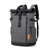 Grey Urban Explorer Roll-Top Backpack - Water-Resistant Large Capacity Bag for Travel, Work & Laptop V888-ELOSUNG33383