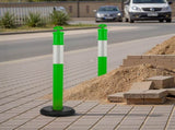 3 Pack Traffic Delineator Posts, 1140 mm Traffic Safety Cones with Fillable Base and Reflective V952-TCDZJTJSZLS4LWRAR001V0