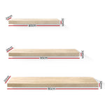 Artiss Floating Wall Shelf Set of 3 Oak FURNI-WALL-SHELF-WD