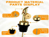 24pc Olive Oil Spout Stainless Steel Weighted Bulk Self-Closing Bottle Pourers for Wine Syrup Home V1258-DP02-C-2842
