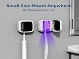 Portable UV-C Toothbrush Sterilizer with Auto-Disinfection & Heating Magnetic Wall Mountable Brush V1107-CS-ZWXYSJX