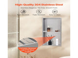 Shower Niche, 33.0 x 63.5 x 10.2 cm Recessed Wall Niche Double-layer, with Hollowed-out Divider, V952-BXGLYBKYS2C198038001V0