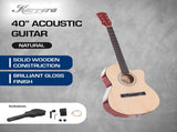 Karrera Acoustic Cutaway 40in Guitar - Natural ACG40-NAT