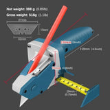Professional Gypsum Board Cutter Kit with 5m Tape Measure & 5 Spare Blades Aluminum TPR Handle for V1232-QGJ001