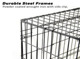 Wire Dog Cage Foldable Crate Kennel 42in with Tray Cushion Mat Combo V274-PET-WCCU42-BE