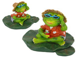 Floating Frog Statue Cute Resin Frog Sculpture Garden Ornament for Outdoor Pond Decoration V1294-YM0523-3111210410611