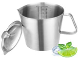 Stainless Steel Pitcher with Lid, 2 L/70 oz Measuring Cup with Dual-Scale Markings, Milk Frothing V1192-AZ-W-18493