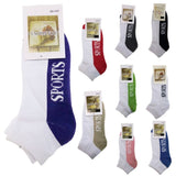 24x COTTON ANKLE SOCKS Sport Cushion Foot Low Cut Running - Assorted Colours Bulk - 2-8 V563-BR-24SOX-ASSTDCLRP-2-8