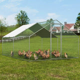 VEVOR Large Metal Chicken Coop, 3x3.93x1.99 m Walk-in Chicken Runs for Yard with Cover, Spire Roof V952-BRSJP4X3X2MJBQGL6V0
