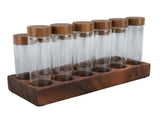 Coffee Sugar Canister Set High Borosilicate Glass Coffee Bean Storage Jar with Walnut Display Shelf V1294-YM0901-3118240021411