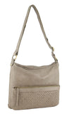 Pierre Cardin Woven Leather Ladies Cross-Body Bag Handbag - Taupe V563-PC-3281-TAUP