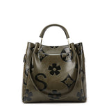 Dark Green Elegant Embossed PU Leather Tote Bag for Women - Large Capacity Handbag with Inner Pouch V888-ELOSUNG13992