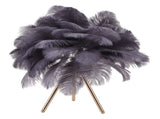 Feather Table Lamp USB Rechargeable Ostrich Feather Desk Light with Gold Tripod for Bedroom 40Pcs V1294-YM0703-3119230059515