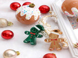 42-Piece Hand-Painted Christmas Tree Ornament Set with Red Green Gold Baubles, Gingerbread Men, V1341-ZY-W4SRW8S4-B