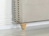 Bed Head Double Size French Provincial Headboard Upholsterd Fabric Beige V43-BED-SENDBEG
