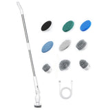 9-in-1 Electric Spin Scrubber with 9 Brush Heads Cordless Cleaning Brush Scrubber Adjustable Angle V1294-YM0901-H49037W