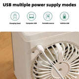 Quiet Portable Water-Cooled Fan, Rechargeable Battery, Desktop Air Cooler for Home Dorm Desk V1369-AZ3-W-10437