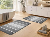 Bathroom Rugs,Ultra Soft Absorbent Bath Mat,Beige Non-Slip TPR Backing Stays in Place, Machine V1107-113-06789-GRE4