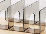 Desktop 3 Grid Bookend Transparent Vertical Book Organizer Divider Book Desktop Shelf for School V1294-YM0901-3117240232412
