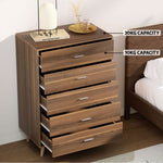 Artiss 5 Chest of Drawers - MIRI Walnut FURNI-Q-CDR-03-WD-AB