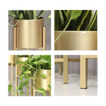 SOGA 30CM Gold Metal Plant Stand with Flower Pot Holder Corner Shelving Rack Indoor Display FPOTH32GLD