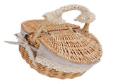 Wicker Picnic Basket with Removable Liner Empty Picnic Hamper Basket with Lid and Handle for Easter V1294-YM0901-3111250051113