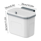 Kitchen Compost Bin Hanging Trash with Lid, Garbage for Kitchen Cabinet Door, Mounted Trash V1369-AZ3-W-09685