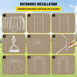 Birdcage Shape Garden Arbor, 9' High x 6.6' Wide, Heavy Duty Wrought Iron Arbor, Wedding Arch V952-TYHYGMYCBSNL9I8V7V0