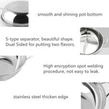 Stainless Steel Hot Pot, Divided Hot Pot Pan with Handle Dual Sided Soup Cookware Cooking Pot with V1369-AZ3-W-26394