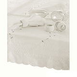 Embroidered Tablecloth - 170x360cm Oblong MARSHMALLOW V442-GNA-TABLEC-CHERRA-360-MARSHMALLOW