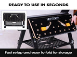 BAUMR-AG Portable Multifunction Workbench, 2-in-1 Worktable and Sawhorse, Height Adjustable, V219-TOLWKBBM85MA